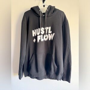 Hustle & Flow Motivational Oversized Black Hoodie